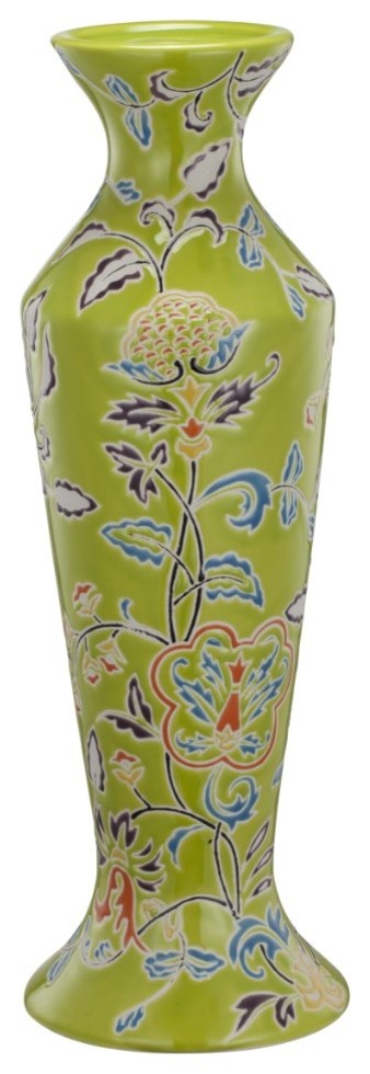 Ceramic Candle Holder With Flared Bottom, Multicolor