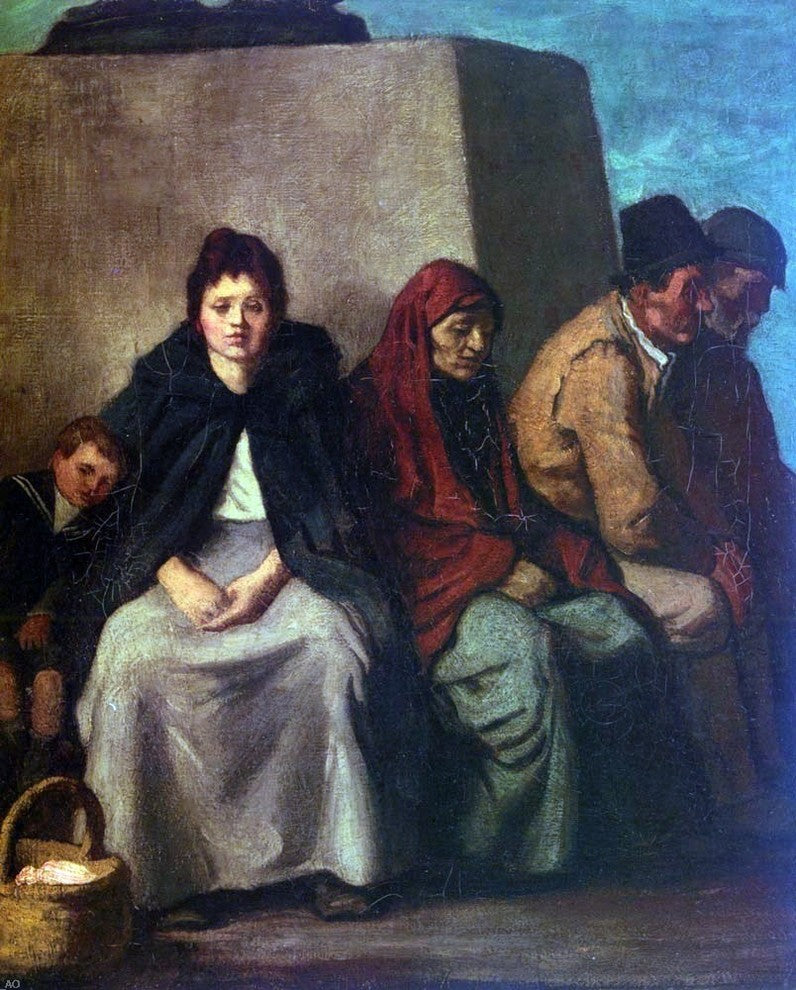 William Strang At The Foot Of The Statue, Gallery Wrapped Canvas, 20"x25"