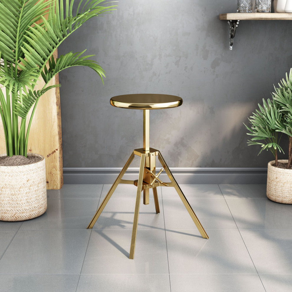 Accent Chair, Aluminum, Metal, Gold, Industrial Craftman Lounge Hospitality