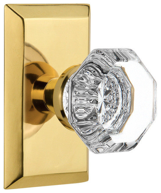 Double Studio Plate With Waldorf Knob, Polished Brass