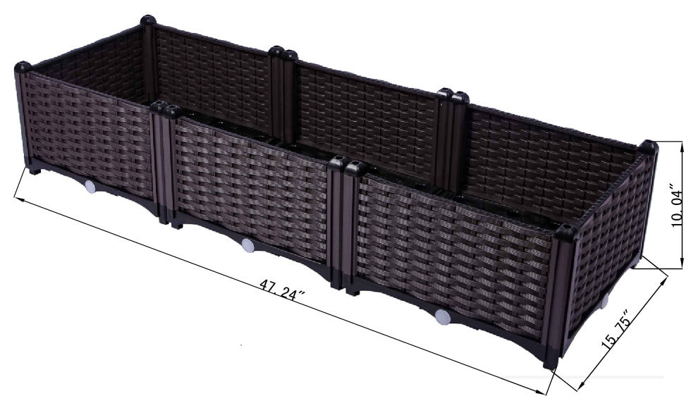 Long Rattan Box Planter