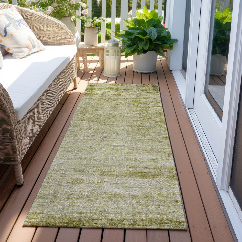 Machine Washable Indoor/Outdoor Chantille ACN1901 Aloe 2'3" x 7'6" Runner Rug