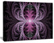 Purple Glowing Fractal Stained Glass, Oversized Abstract Canvas Art Print, 60x40