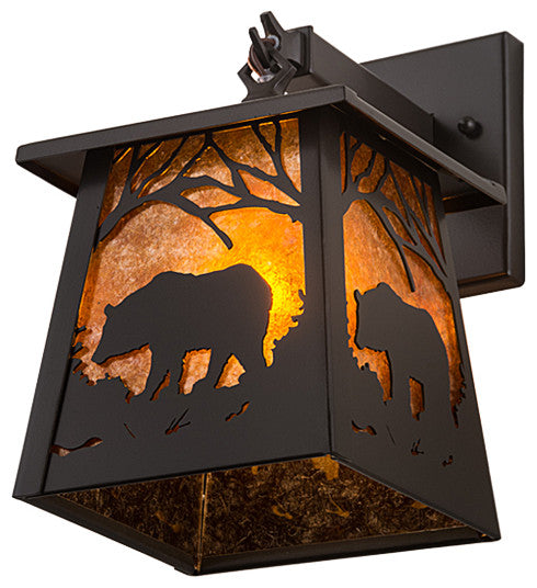 7W Black Bear Hanging Wall Sconce