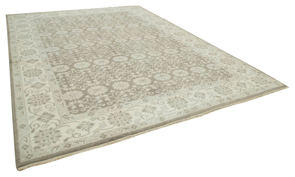 Rug N Carpet - Handwoven Oriental 10' 0" x 13' 9" Soft Grey Oushak Rug