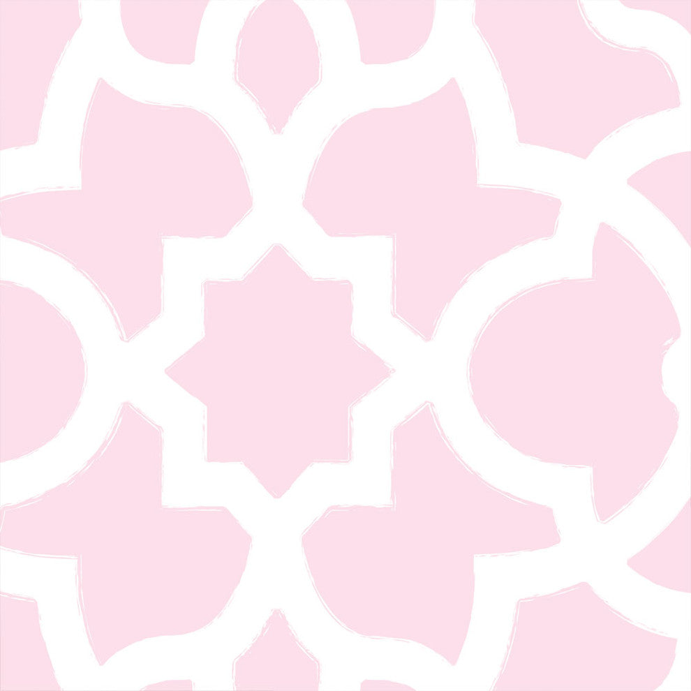 Trellis Peel and Stick Vinyl Wallpaper, Pink/White, 24"w X 108"h