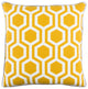 Surya Inga INGA-7011 18"x18" Pillow Cover, Light Gray/Saffron/White