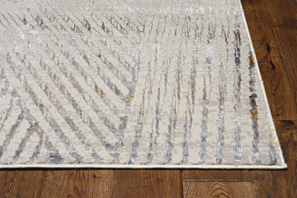 KAS Inspire 7504 Ivory/Gray Parker Area Rug, 5'3"x7'7"