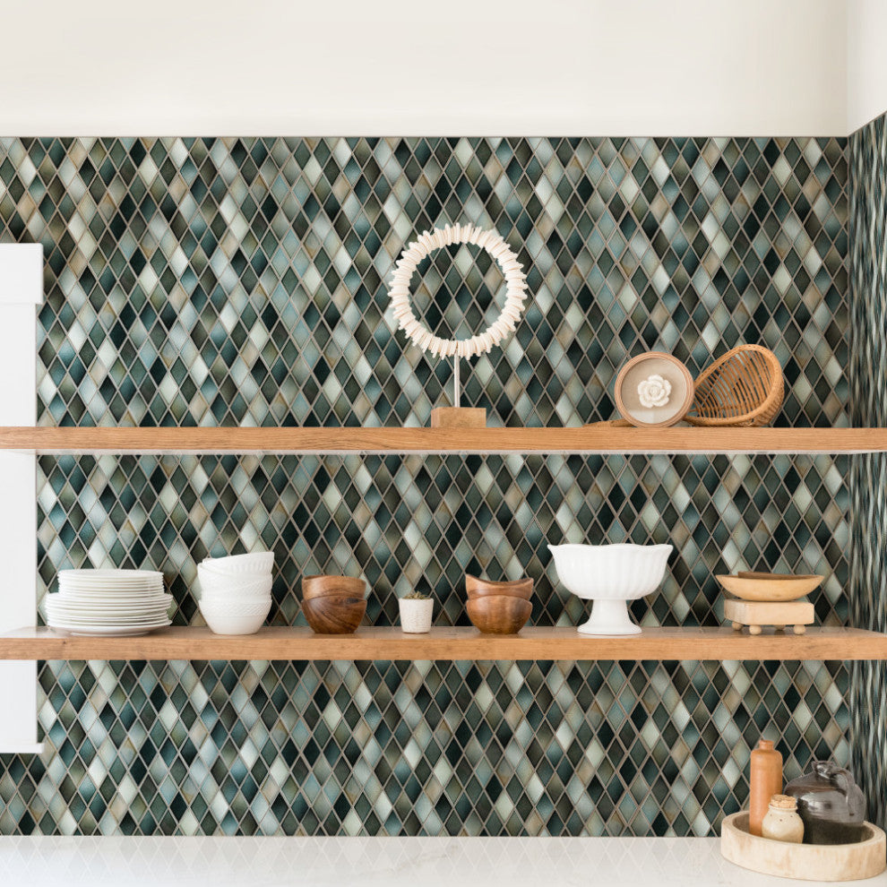 Hudson Kite Porcelain Mosaic Floor and Wall Tile, Stormy Night