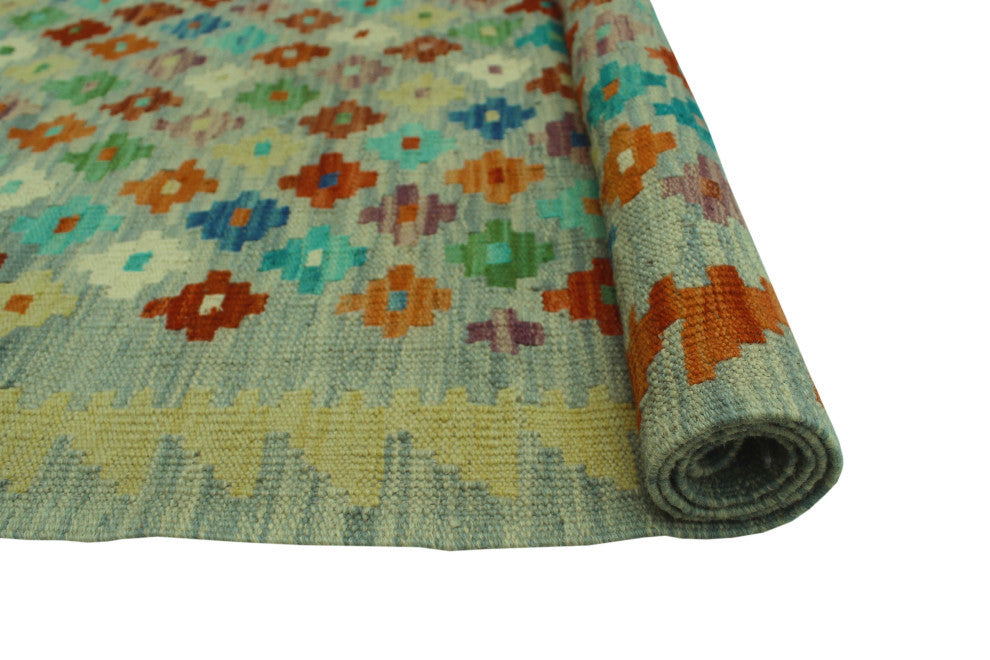 Sangat Kilim Kute Gray/Rust Rug, 3'5x4'10
