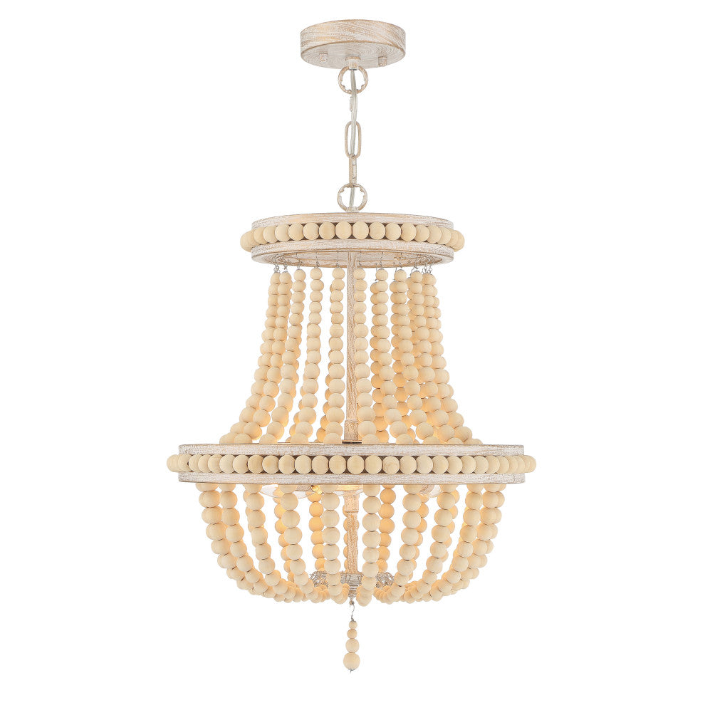 3-Light Lantern Empire Chandelier With Beaded Accents