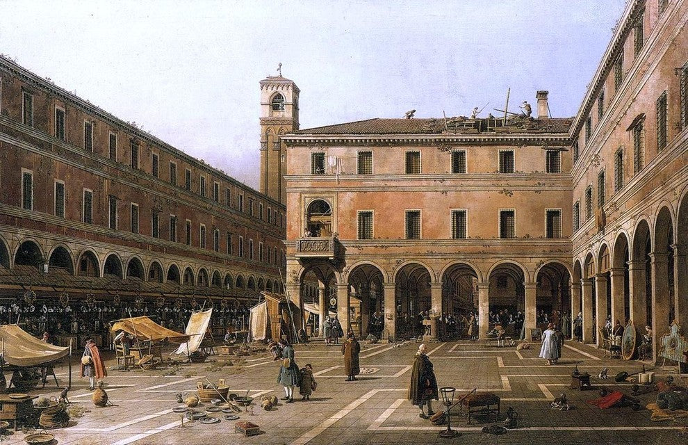 Canaletto Campo di Rialto, 18"x27" Wall Decal