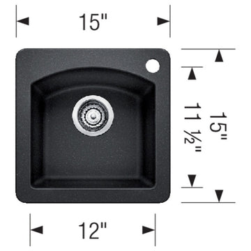 Blanco 440205 Diamond 15" Drop-In or Undermount Single Basin - Anthracite