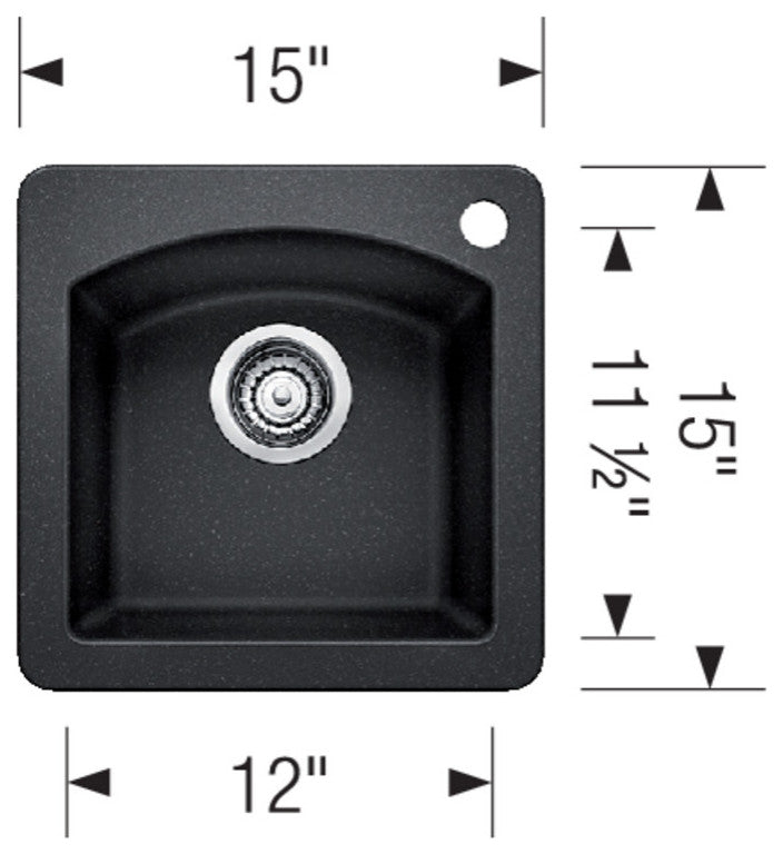 Blanco 440205 Diamond 15" Drop-In or Undermount Single Basin - Anthracite