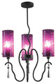Haley 3-Light Chandelier, Seedy and Plated Amber Glass, Mosaic Glass, Moasic Pur