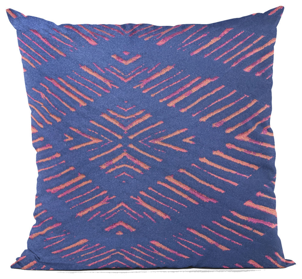 Plutus Blue Hypno Abstract Luxury Throw Pillow, 26"x26"