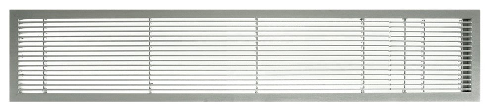 AG10 4"x42" Aluminum Fixed Bar Air Vent Grille With Door, Brushed Satin