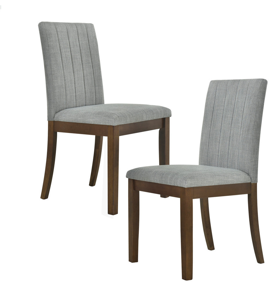 510 Design Everly Upholstered Channel-back Dining Chair Set of 2, Gray