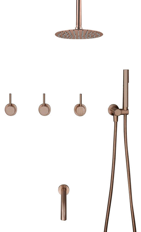 Fontana Conway Ceiling Mounted Triple Mixer Bathroom Shower Set