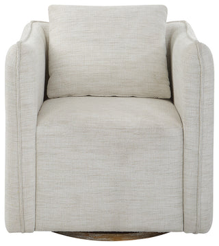 Corben White Swivel Armchair