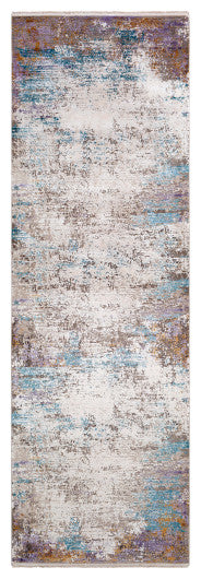 Surya Solar SOR-2304 9'6"x13' Rug, Purple/Purple/Yellow/Blue/White/Taupe/Gray