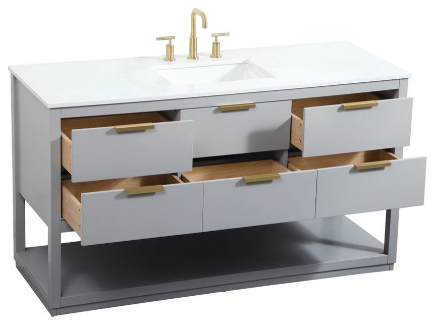 Elegant Decor Larkin Bathroom Vanity Grey