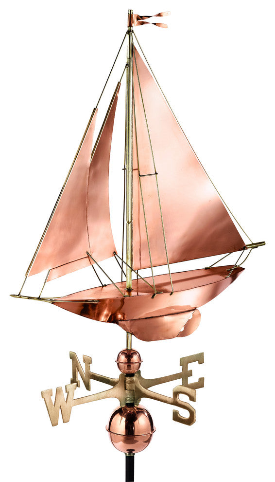 Racing Sloop Weathervane, Pure Copper