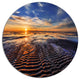 Waves On The Sand During Sunset, Seashore Art Round Wall Art, 23"