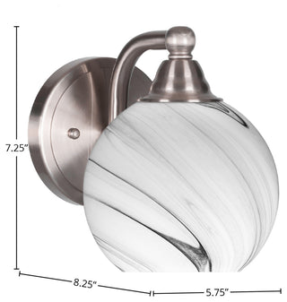 Paramount Wall Sconce, Brushed Nickel, 5.75" Onyx Swirl Glass