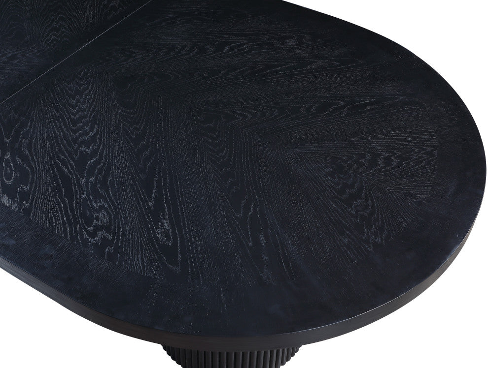 Belinda Oak Wood Dining Table, Black