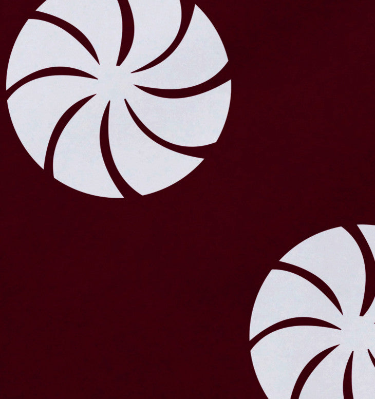 Whirl Of The Season, Holiday Print Placement, Cranberry And Burgundy, Set of 4