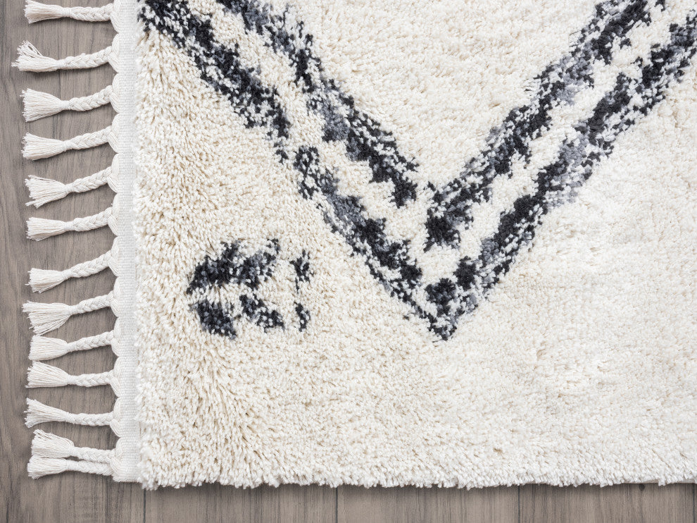 Abani Willow WIL150A Moroccan Cream Shag Rug