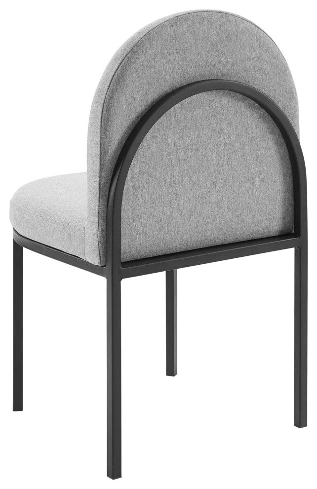 Side Dining Chair, Set of 2, Fabric, Black Gray, Modern, Bistro Restaurant