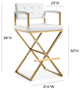 Director White Gold Steel Barstool