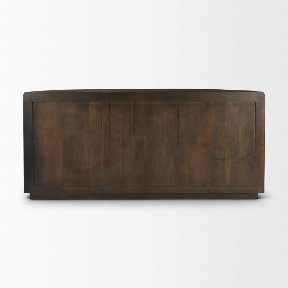 Terra 72L x 18W x 32H Dark Brown Wood Fluted Sideboard