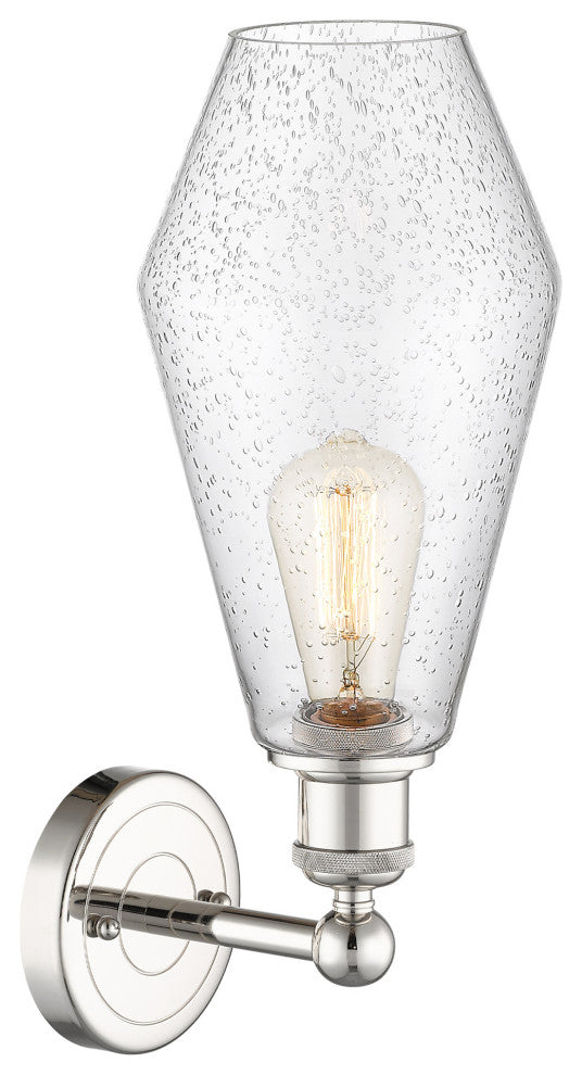 Edison Cindyrella 1-Light 7" Sconce, Polished Nickel, Seedy Shade