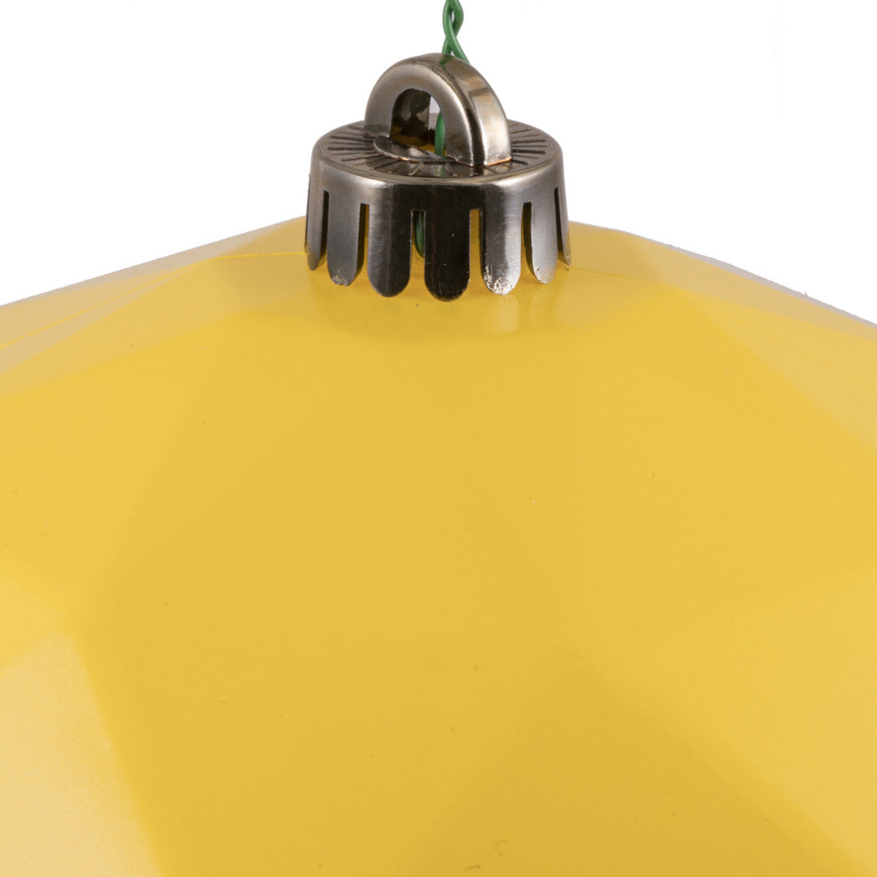 Vickerman M177578Ds 8" Yellow Shiny Geometric Ball Ornament