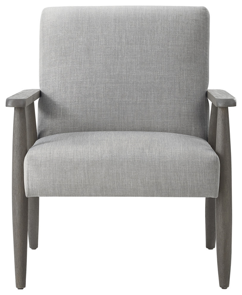 Rustic Manor Gian Armchair Upholstered, Gray and Gray Linen