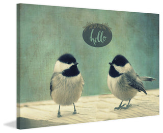 "Hello Birds 2" Painting Print on Wrapped Canvas