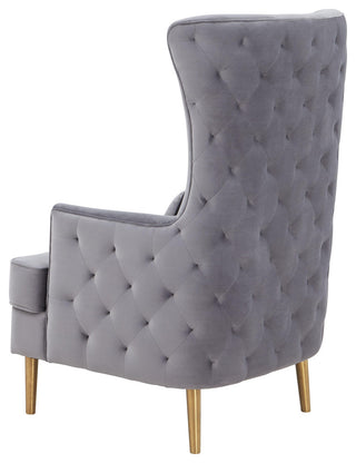 Alina Grey Tall Tufted Back Chair - Grey