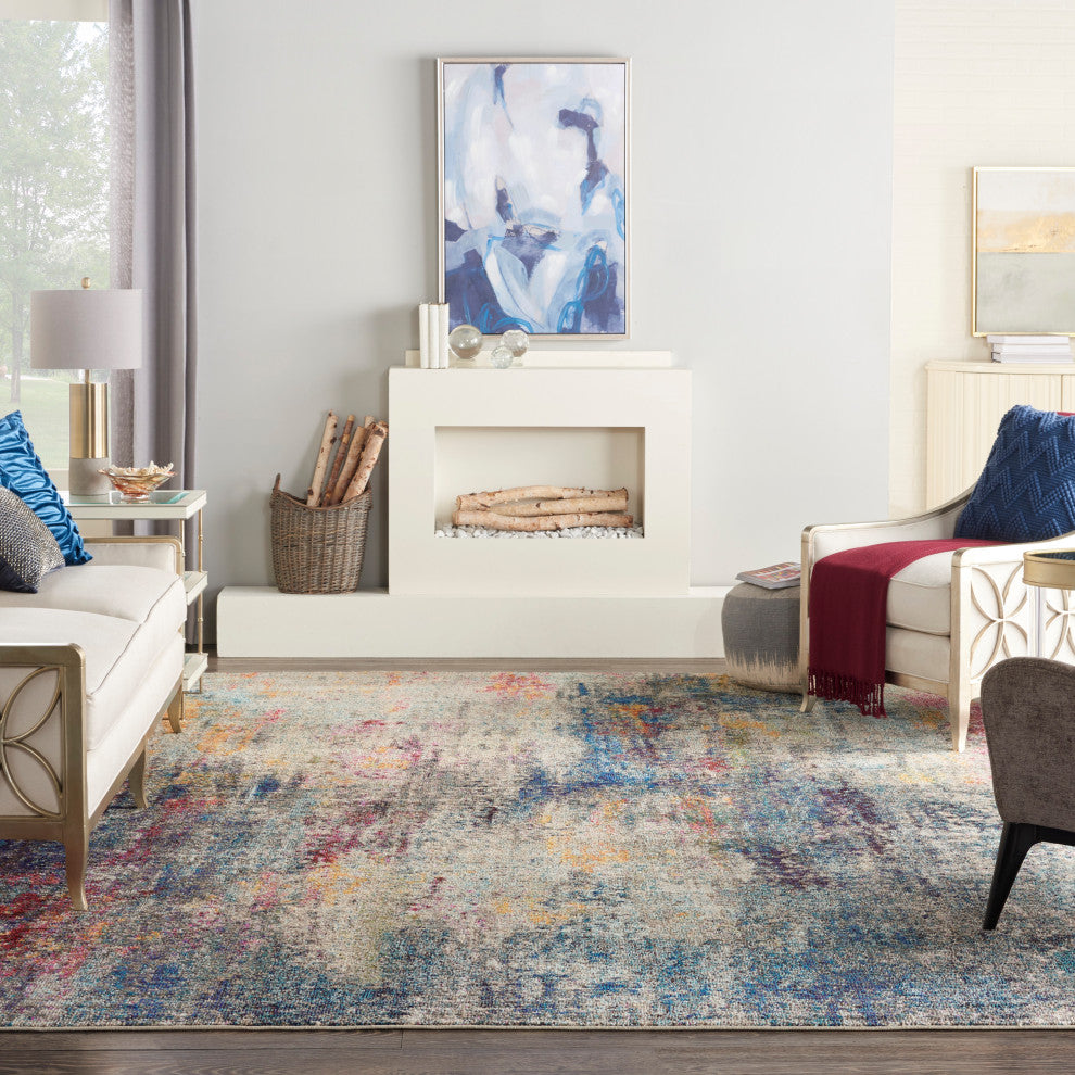 Nourison Celestial 9' x 12' Multicolor Modern Indoor Area Rug