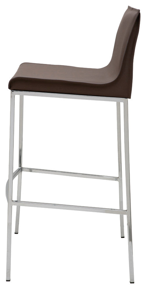 Colter Leather Stool, Mink, Counter Height