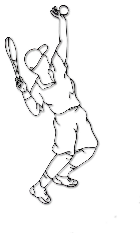 Metal Tennis Player Wall Decor and Sculpture