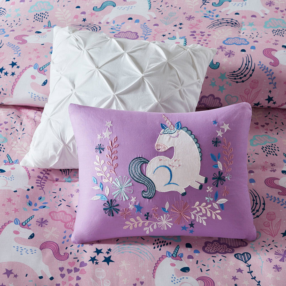 Urban Habitat Kids Lola Unicorn Cotton Duvet Cover Set, Pink