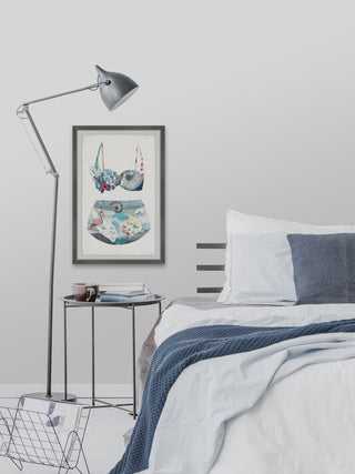 "Flamingo Shell Swimsuit" Framed Painting Print, 24"x36"