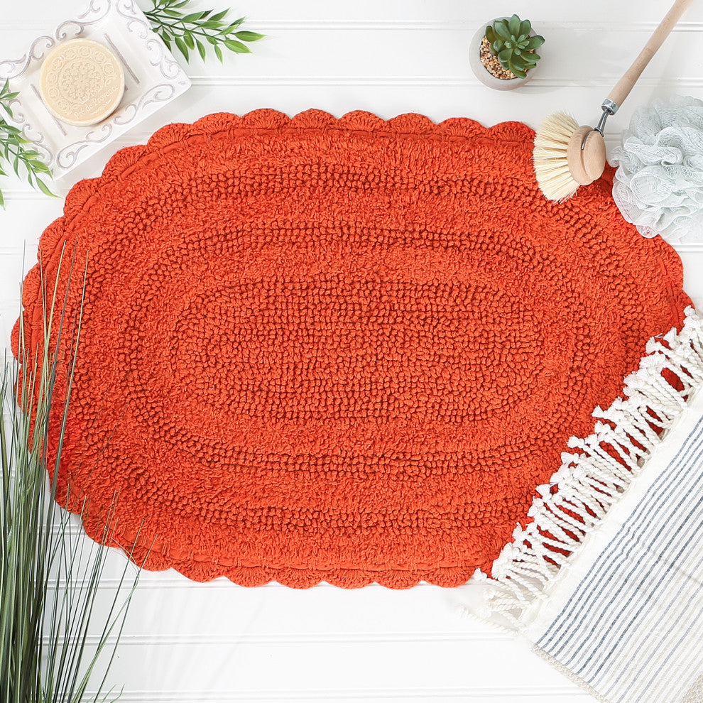 Spice Small Oval Crochet Bath Mat