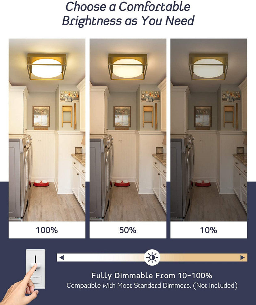 Modern Led ceiling light gold square flush mount ceiling lamp
