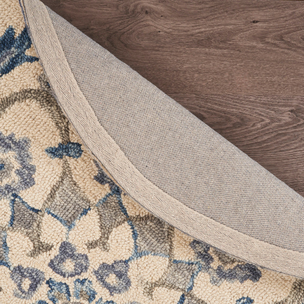 Blue Floral Area Rug