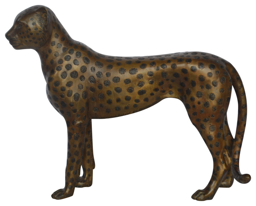 Baby Cheetah, Cub, Bronze Statue - Size: 30"L x 10"W x 25"H.