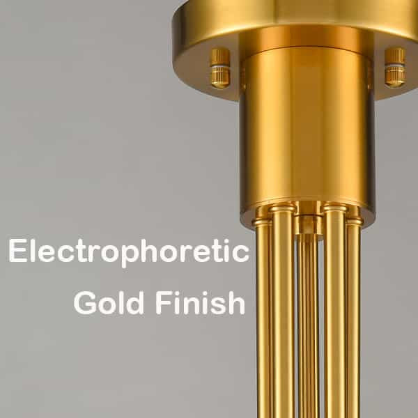 Mid-Century Modern Gold Ceiling Light Globe Chandelier, 5-Light